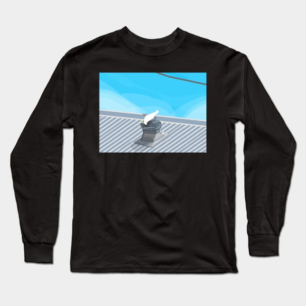 Cockatoo on the Roof Long Sleeve T-Shirt by Donnahuntriss